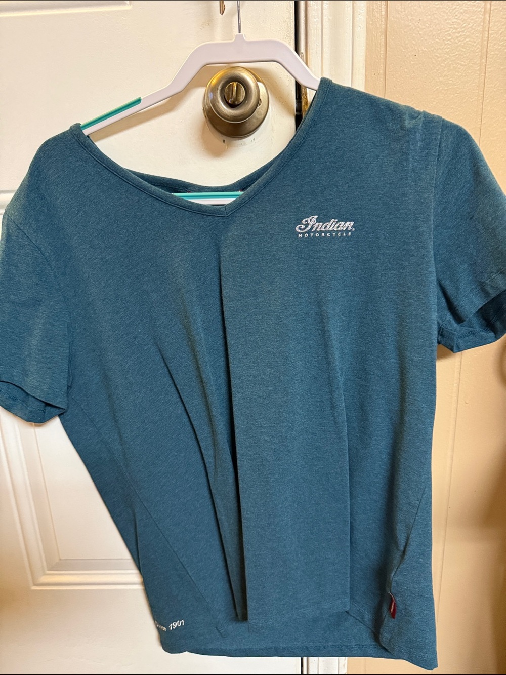 Indian Motorcycle Women's Teal V-Neck Tee